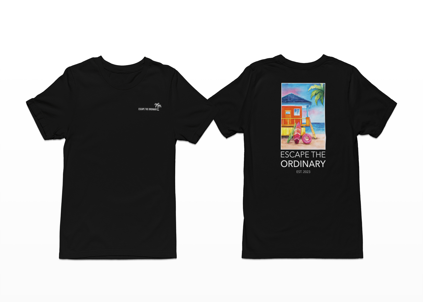 BEACH WAVE BACK BLACK TEE