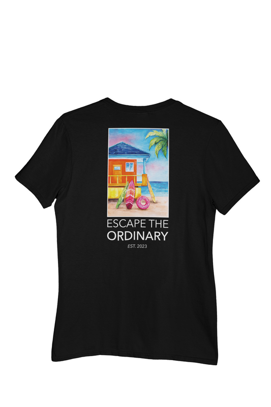 BEACH WAVE BACK BLACK TEE